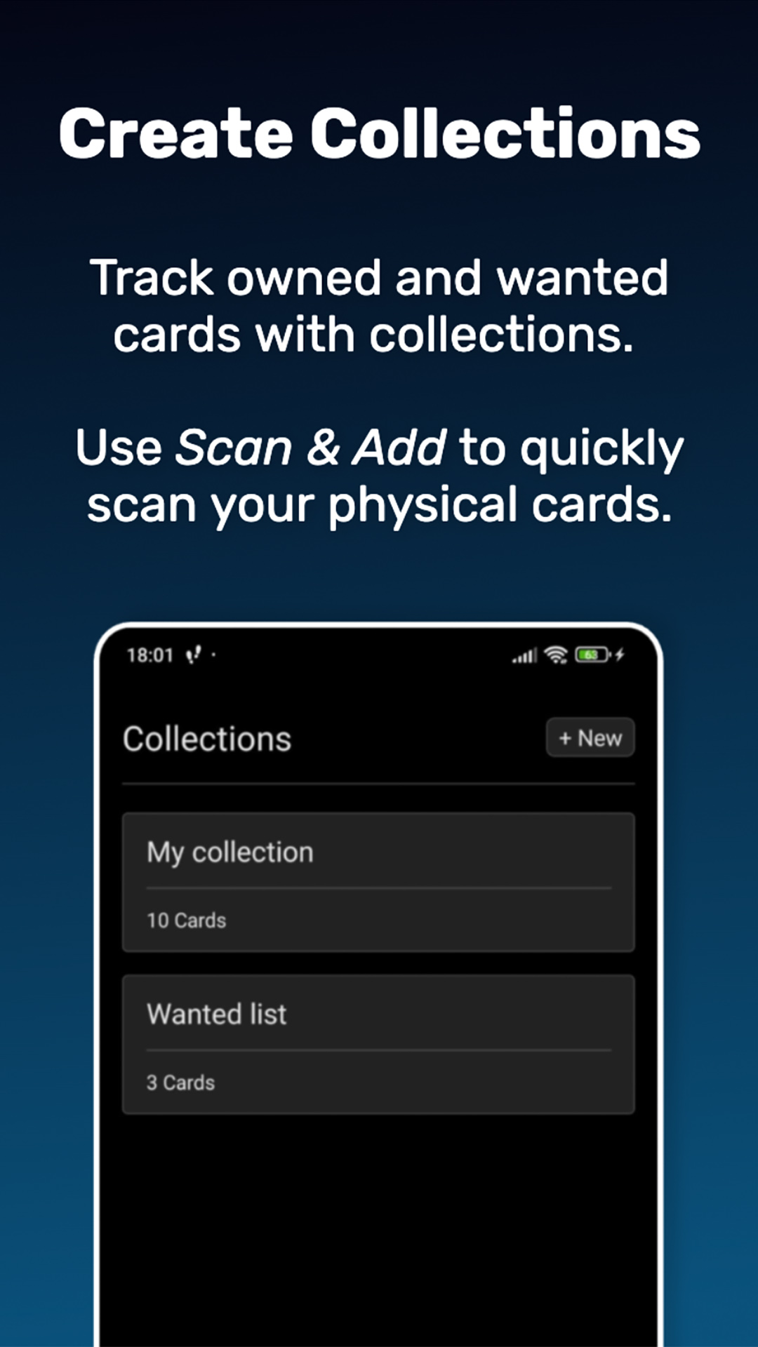 App-Screenshot: Übersicht einer digitalen Pokémon-Kartensammlung