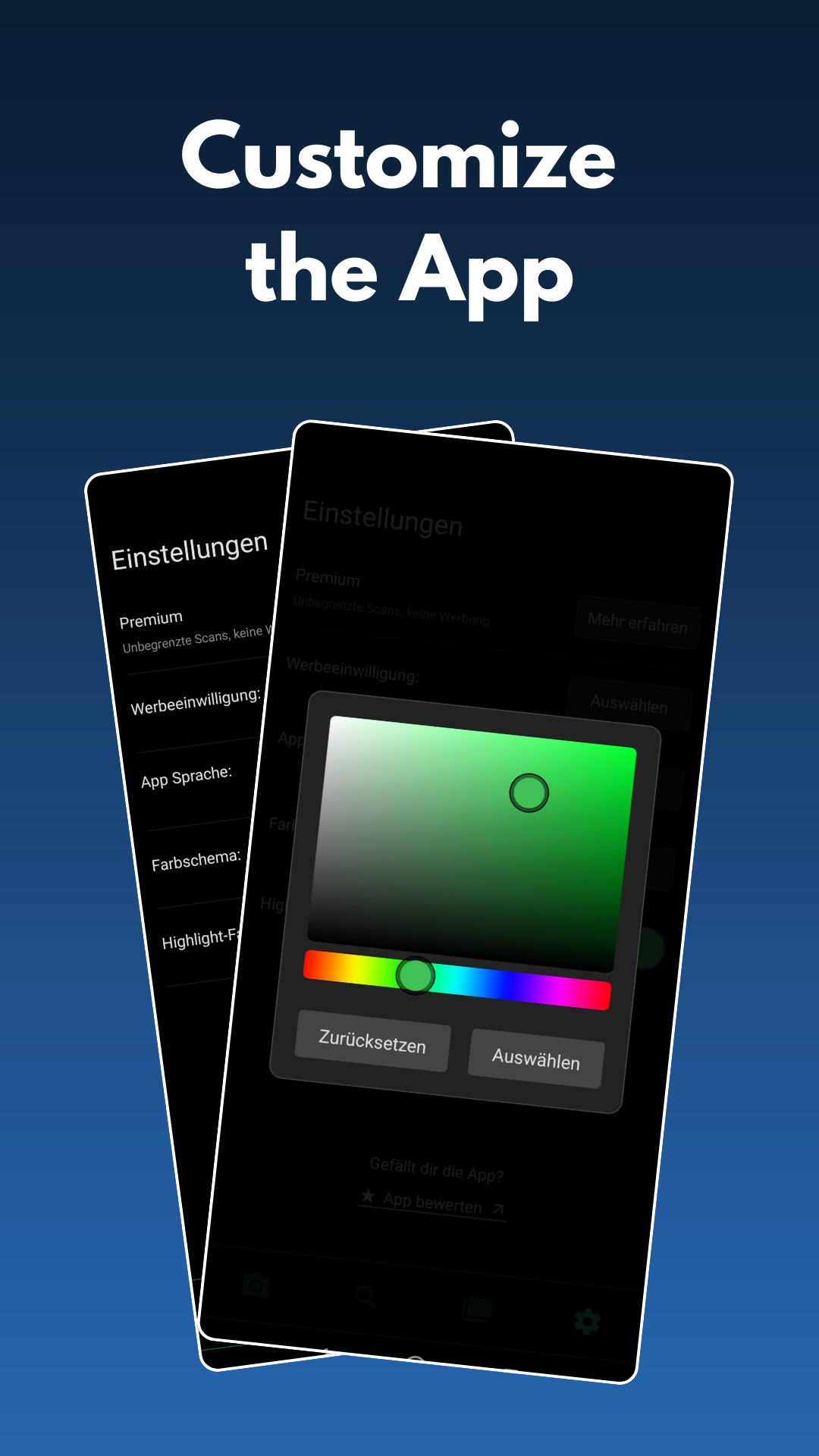 App screenshot: App settings